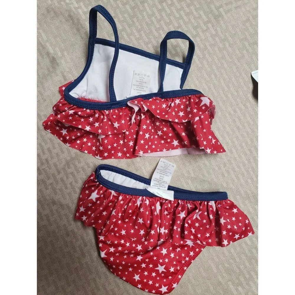 Crazy 8 Red White and Blue Two‎ Piece Swimsuit Size 6-12 Months